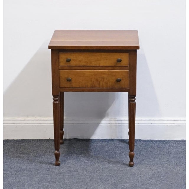 Traditional Stickley Furniture Solid Cherry Traditional Sheraton Style 19" Two Drawer Nightstand For Sale - Image 3 of 12