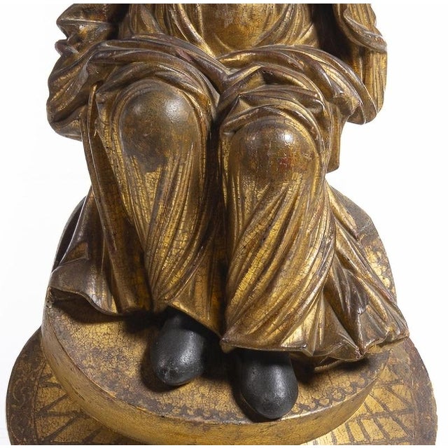 Baroque Portuguese Artist, Our Lady of Ascension Sculpture, 17th Century, Wood For Sale - Image 3 of 6