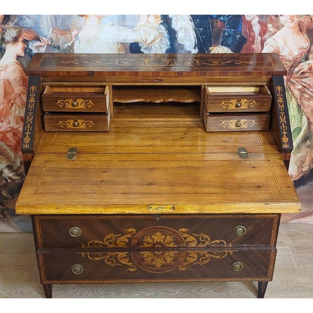 Louis XV Drop-Front Commode in Wood, 1890s For Sale - Image 6 of 8