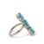 Not Yet Made - Made To Order Unique Design 7.53 Carat Blue Topaz Three Stone Ring in 925 Silver - Size 8 For Sale - Image 5 of 11