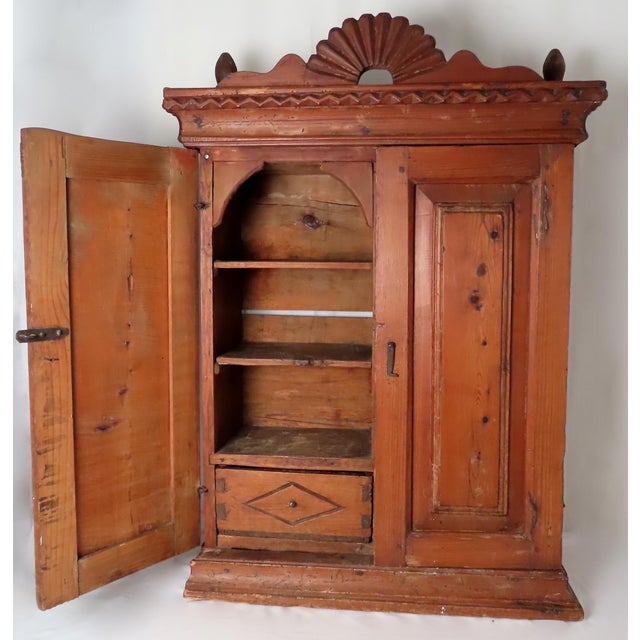 Antique 19th Century Country French Primitive Pine Kitchen Pantry