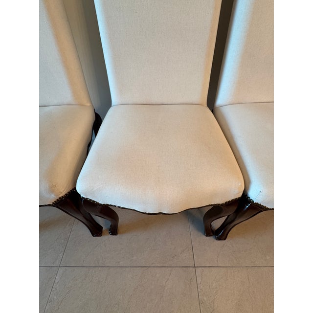 Palecek Palecek White High Back Dining Chairs - Set of 6 For Sale - Image 4 of 11