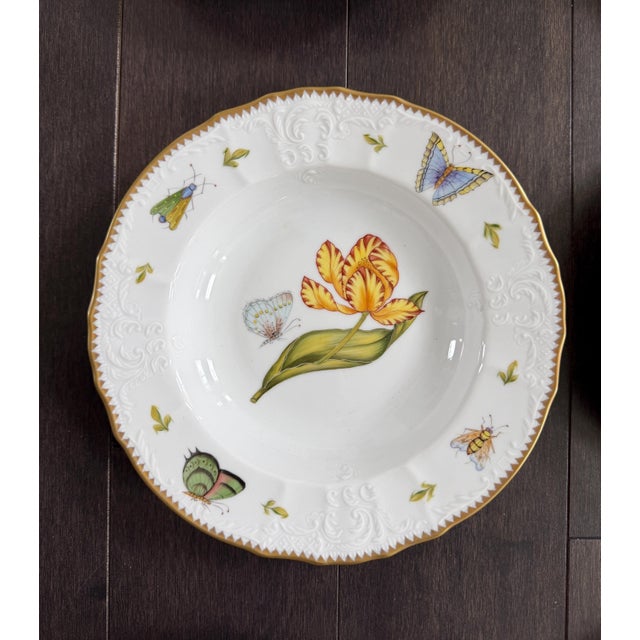 Early 21st Century Set of 10 Anna Weatherley Botanical Treasure Garden Rim Soup Bowl 8.75" For Sale - Image 5 of 17