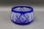 Traditional Mid 20th Century Czech Bohemian Cobalt Blue Cut to Clear Crystal Round Centerpiece Bowl For Sale - Image 3 of 7