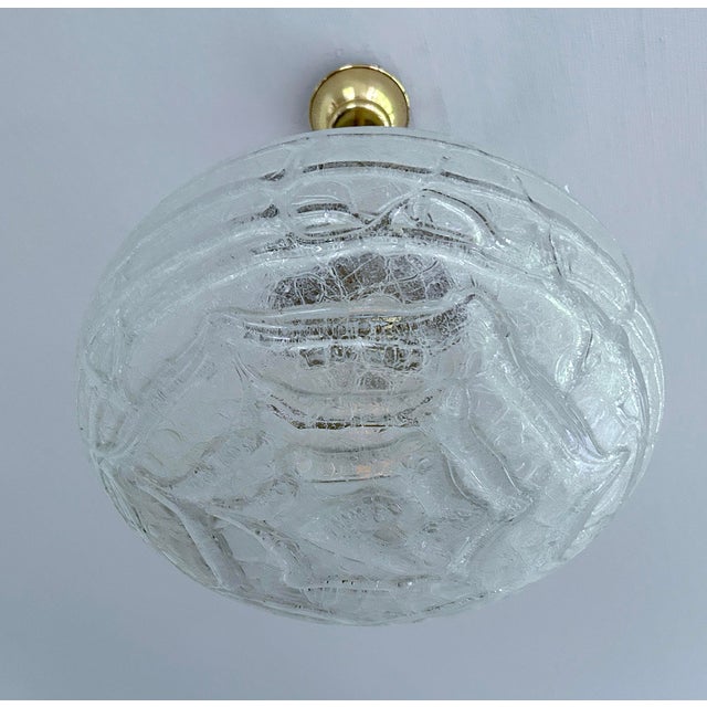 Metal Large Vintage Glass Pendant Light from Doria, 1970s For Sale - Image 7 of 16