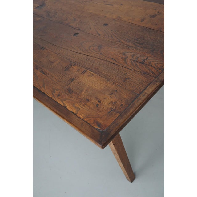 20th Century French Rustic Elm Farmhouse Dining Table, 1920s For Sale - Image 15 of 18