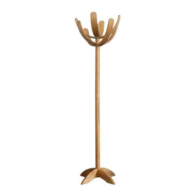 "Cactus" model coat rack by Mauro Pasquinelli for Pallavisini. 1970s. Light oak. In good condition with some signs of wear...