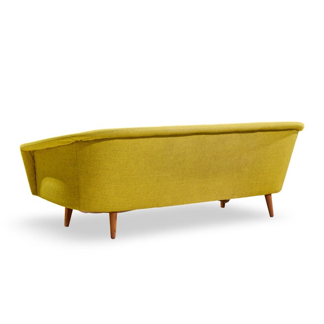 Mid 20th Century Johannes Andersen Style Mid Century Norwegian Teak and Wool Sofa For Sale - Image 5 of 9