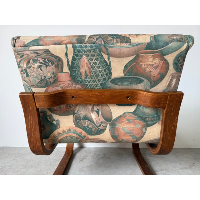 Brown 1970s Mid-Century Westnofa Style Cantilevered Bentwood Lounge Chair For Sale - Image 8 of 15