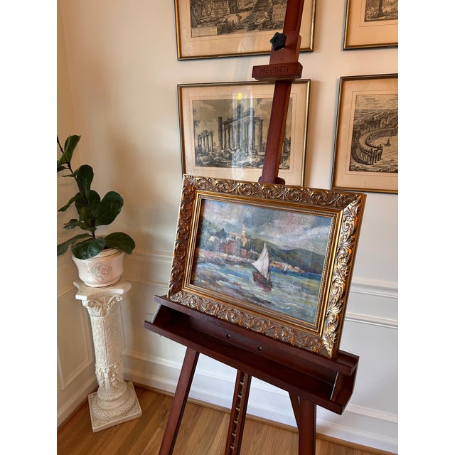 Late 19th century Oil on canvas, unsigned, unlined with new frame. This whimsical Impressionism piece depicts a blowsy,...
