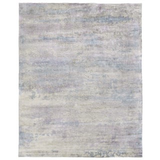 Revin Light Beige Hand loom Bamboo/Silk Area Rug - 8'x10' For Sale