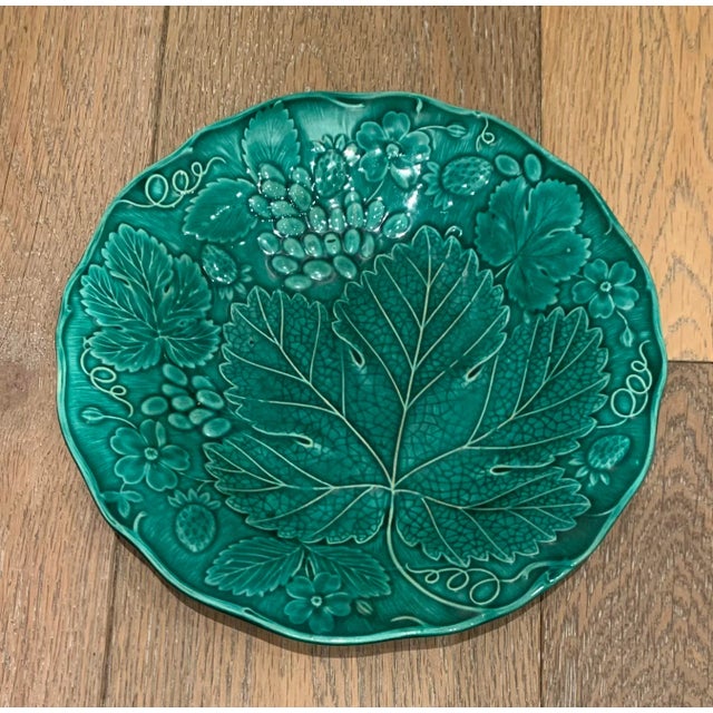 Mid 20th Century Mid 20th Century Italian Green Majolica Dish For Sale - Image 5 of 5