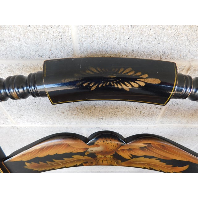 L Hitchcock Maple Stenciled Eagle Back Tavern Inn Chairs - Set of 4 For Sale - Image 14 of 17