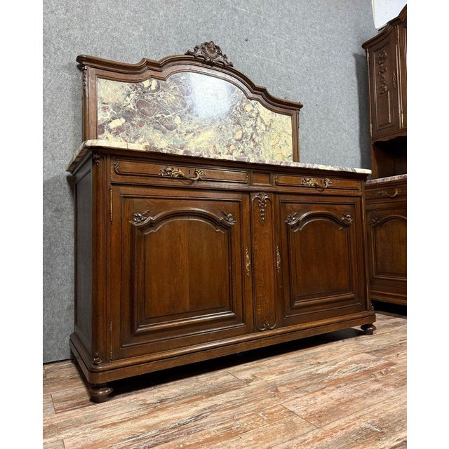 Napoleon III Oak Credenza, 1850 For Sale - Image 4 of 9