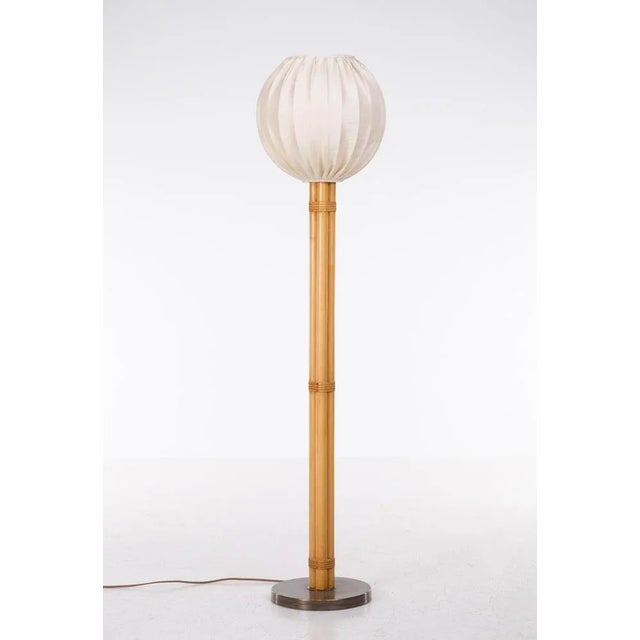 Model G-105 Floor Lamp in Bamboo attributed to Bergboms, Sweden, 1970s For Sale - Image 3 of 11