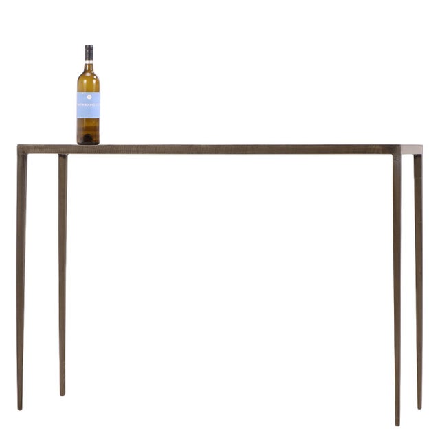 Mid-Century Modern A Pair of Iron Console Tables in the Manner of Alberto Giacometti. For Sale - Image 3 of 4