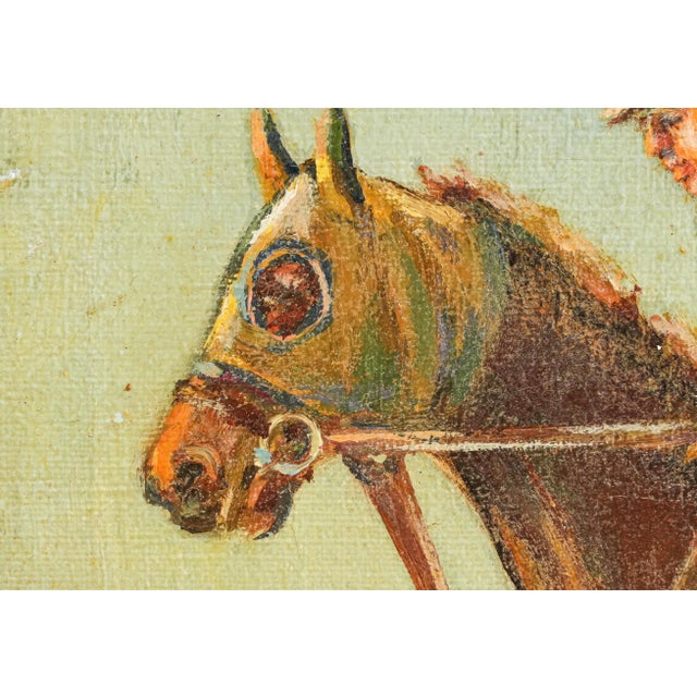 Wonderful Antique English Country Racehorse & Jockey Framed Oil Painting Horse Equestrian Sporting Art Home Decor For Sale In New York - Image 6 of 14