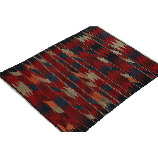 Connoting the celebrated tribal style, this 4x4 kilim rug hails from a special new curation of Persian Sofreh flat weaves....