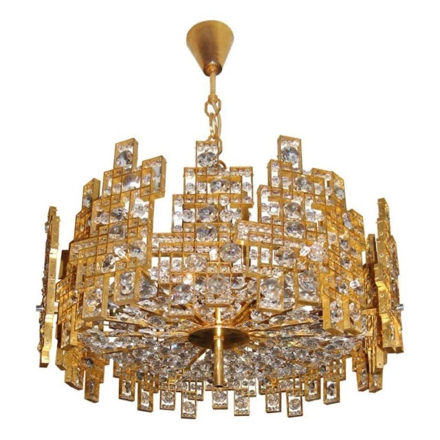 Italian Mid-Century Modern Chandelier / Pendant, Brass City by Gaetano Sciolari For Sale - Image 13 of 13