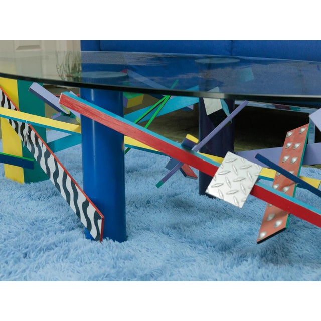 Mid 20th Century Memphis Style Aluminum Coffee Table For Sale - Image 5 of 12