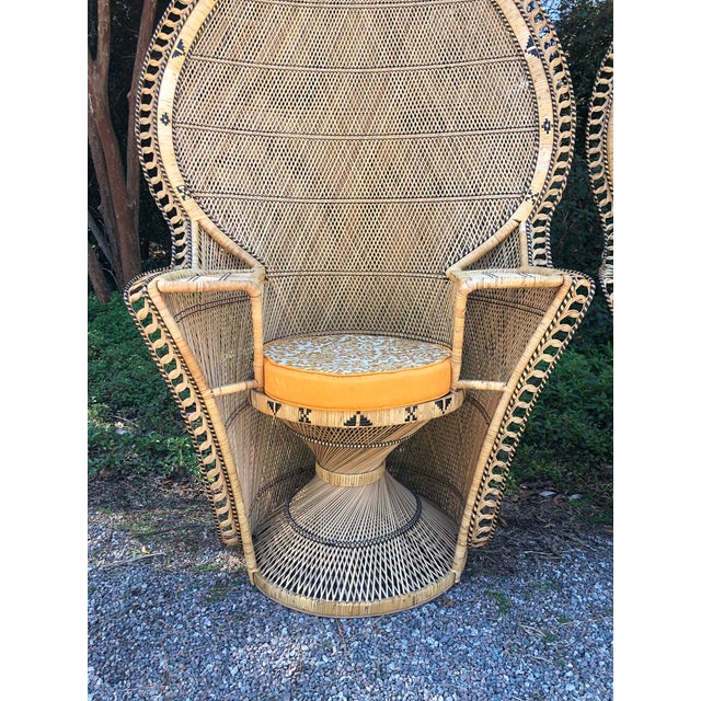 Vintage Rattan Peacock Chairs a Pair For Sale - Image 12 of 13