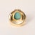 1960s Vintage Italian 18k Gold 10 Carat Turquoise Oval and 2.32 Carats Diamond Ring, Size 6 For Sale - Image 5 of 6