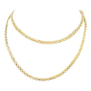 14k Solid Yellow Gold Handmade 3.4 mm Anchor Mariner Link Necklace, 24"L , 15.8G For Sale