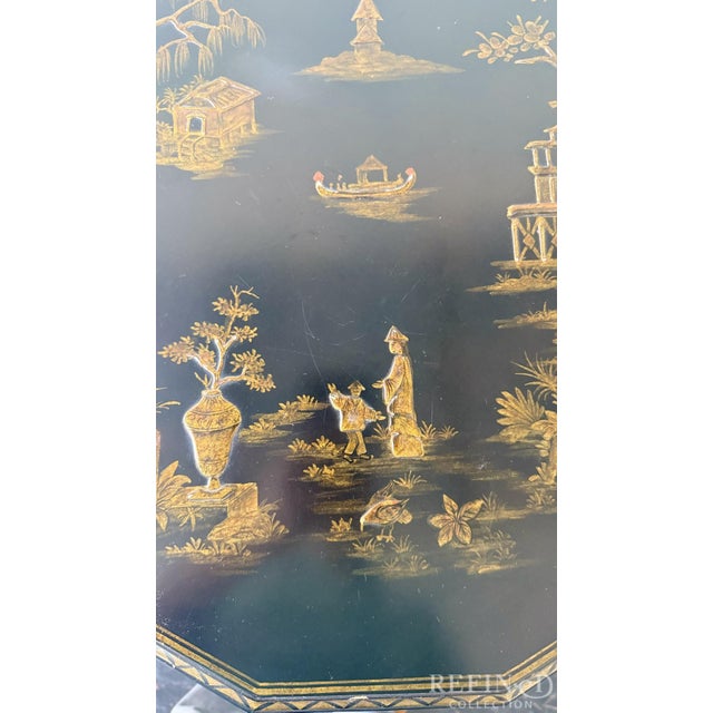 Maitland-Smith Hand-Painted Chinoiserie Tilt-Top Table, Philippines For Sale - Image 11 of 13