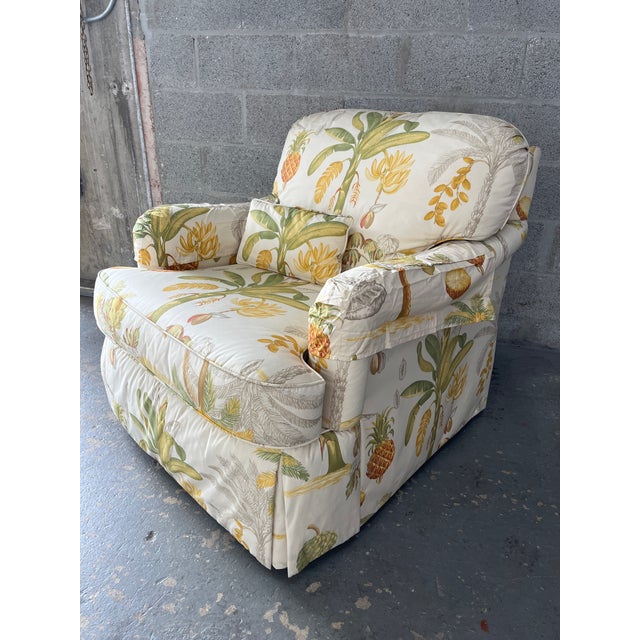 1980s Botanical Print Upholstered Lounge Chair by Sherrill Furniture Co. Circa 1980's. For Sale - Image 5 of 18
