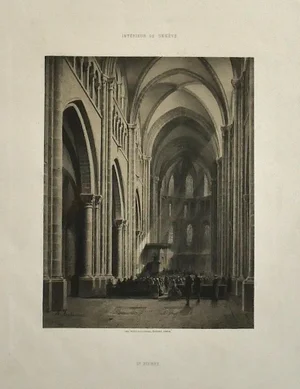 Antonio Fontanesi - Interior of Geneve - Original Lithograph - 19th Century