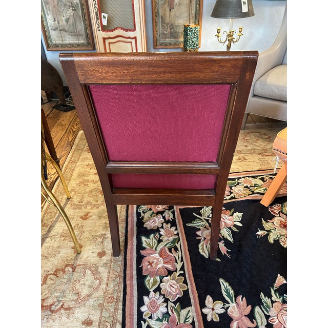 Wood Empire Style Walnut & Upholstered Armchair For Sale - Image 7 of 9