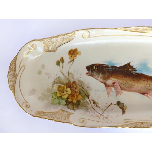 1900 J. Etienne Hand-Painted Limoges Porcelain Fish ...