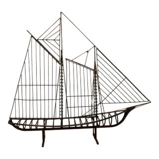 1970s Curtis Jere Brass Ship For Sale