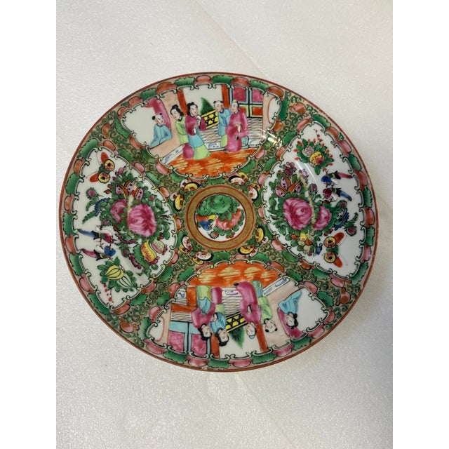 These are an antique Chinese export porcelain plate in the Famille Rose Canton or Rose Medallion pattern. The design...