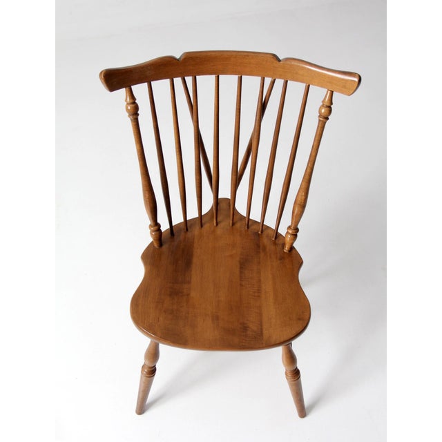Brown Mid-Century Brace Back Windsor Chair For Sale - Image 8 of 12