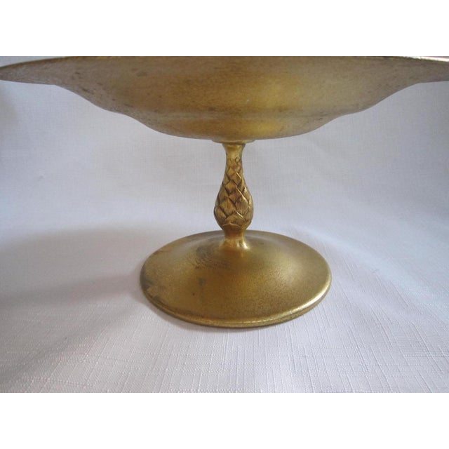 1930s 1930s Tiffany Studios Bronze Dore Footed Compote, #1664 For Sale - Image 5 of 13