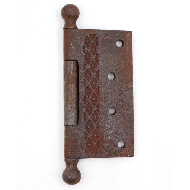 Antique Eastlake 4 X 4 In. Cast Iron Butt Door Hinge For Sale - Image 4 of 4