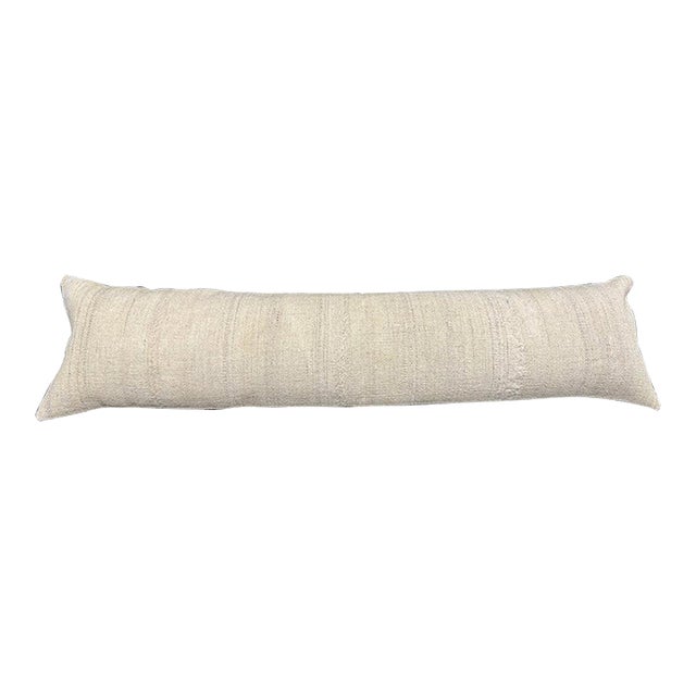 Turkish Hemp Pillow Cushion Natural Beige Cushion Cover 12"x46" For Sale
