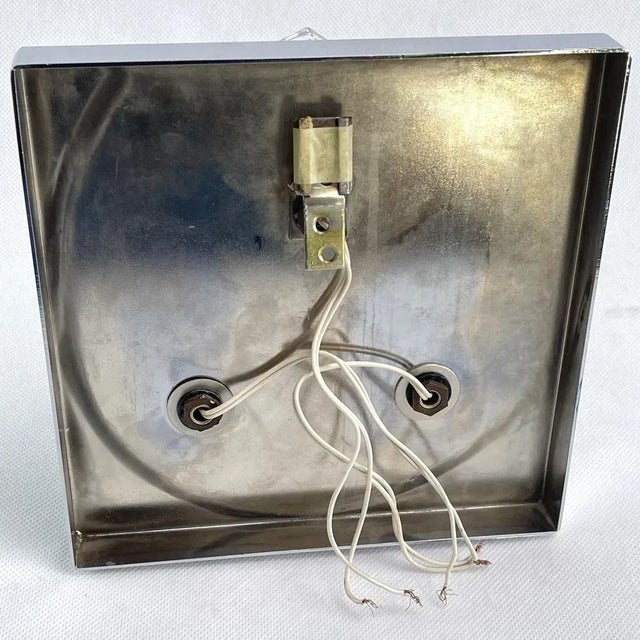 1970s Wall Lamp in Ice Glass and Chrome from Peill & Putzler, 1970s For Sale - Image 5 of 7