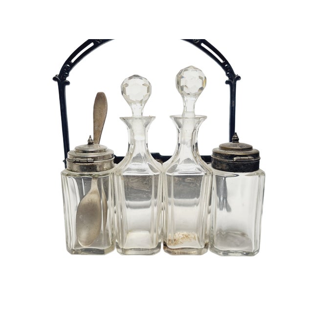 Art Nouveau Cabaret for Spices by Bracia Buch, Poland, 1890s, Set of 5 For Sale - Image 12 of 18