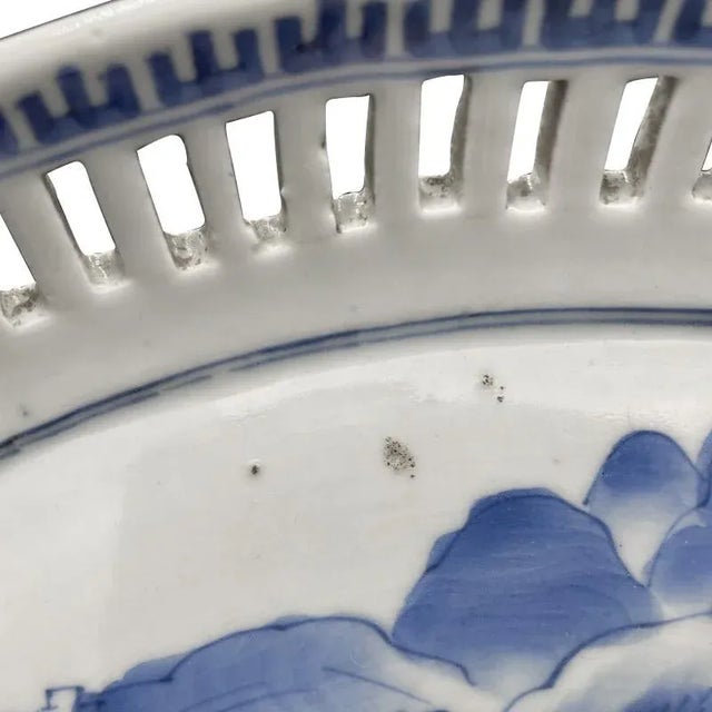 19th Century Japanese Meiji Seto Porcelain Reticulated Plate For Sale - Image 4 of 6