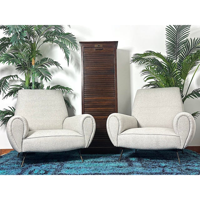 Mid-Century Modern Vintage Lounge Chairs by Gigi Radice, Italy, 1950s, Set of 2 For Sale - Image 3 of 18