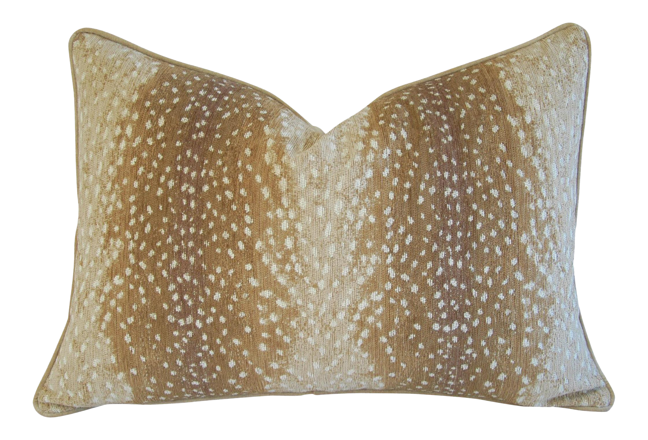 Large Custom Fawn Speckled Spot Velvet Feather Down Lumbar Pillow