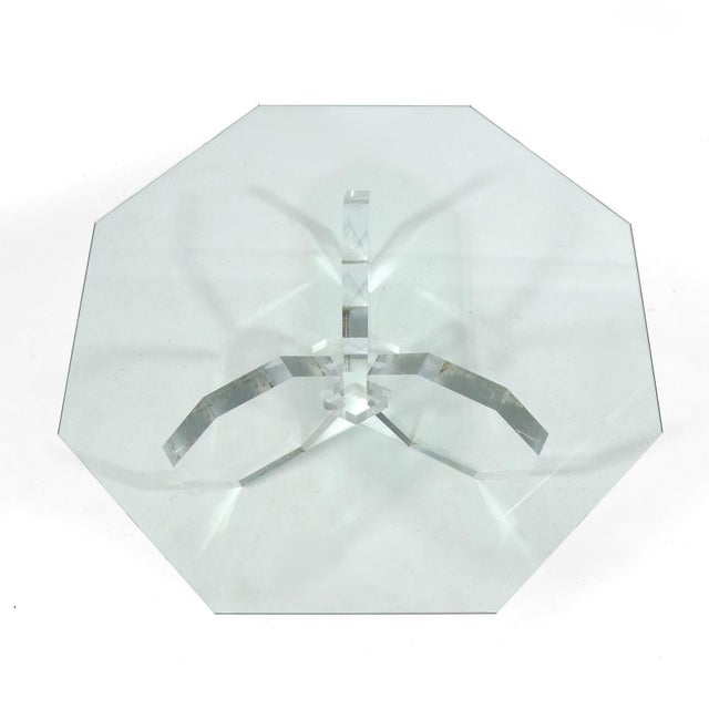 Mid 20th Century Lucite Octagonal Form Coffee Table For Sale - Image 5 of 7