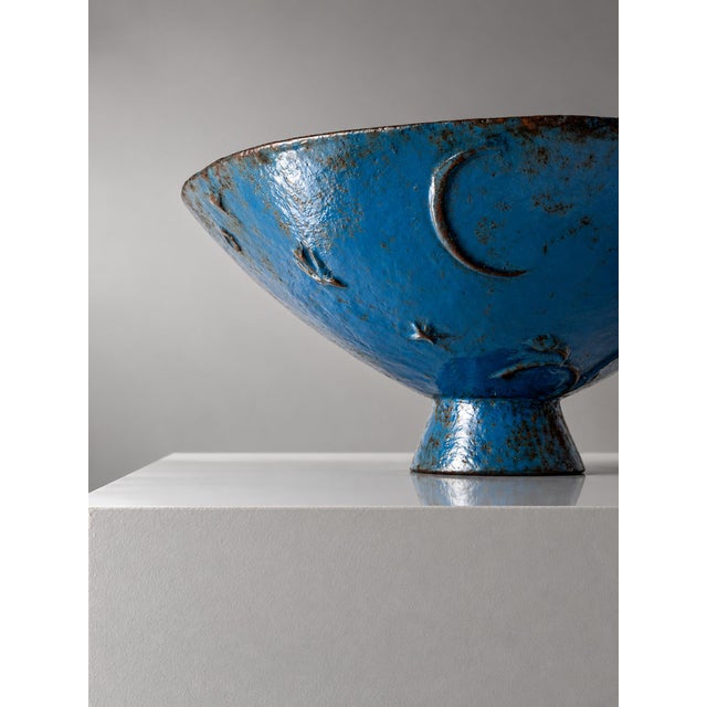 Blue Mikrokosmos Bowl by Olof Hult for Näfveqvarns Bruk, 1920 For Sale - Image 8 of 10