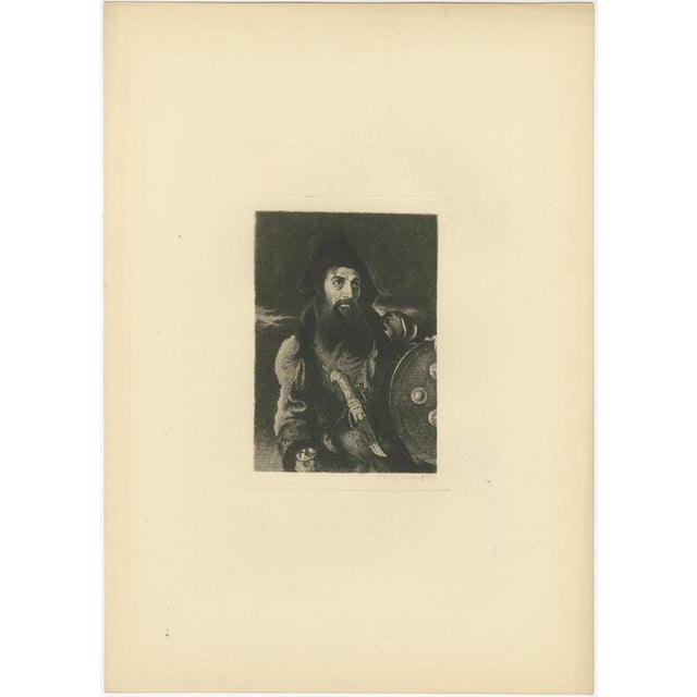 W. Wise, Bearded Warrior with Shield, 1875, Etching For Sale - Image 3 of 9