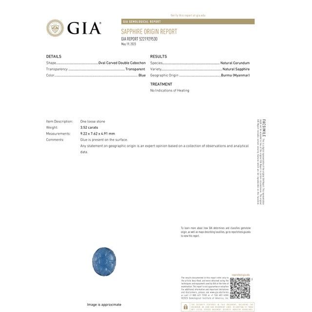 Modern Gia Certified No Heat Carved Sapphire Diamond 2.61 Carat 18 Karat Yellow Gold, Size 6.5 For Sale - Image 3 of 9