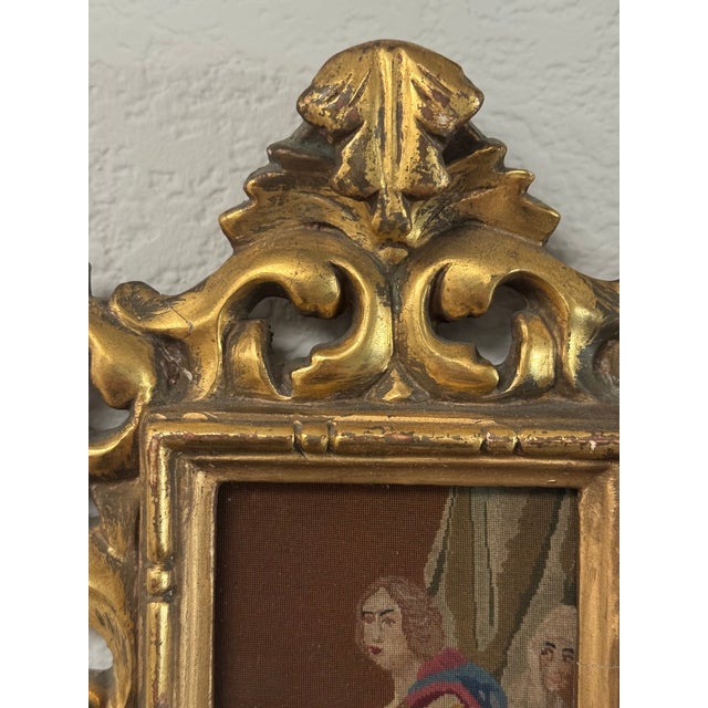 Mid 20th Century Vintage Judith & Holofernes Needlepoint Tapestry in Ornate Giltwood Frame For Sale - Image 5 of 6