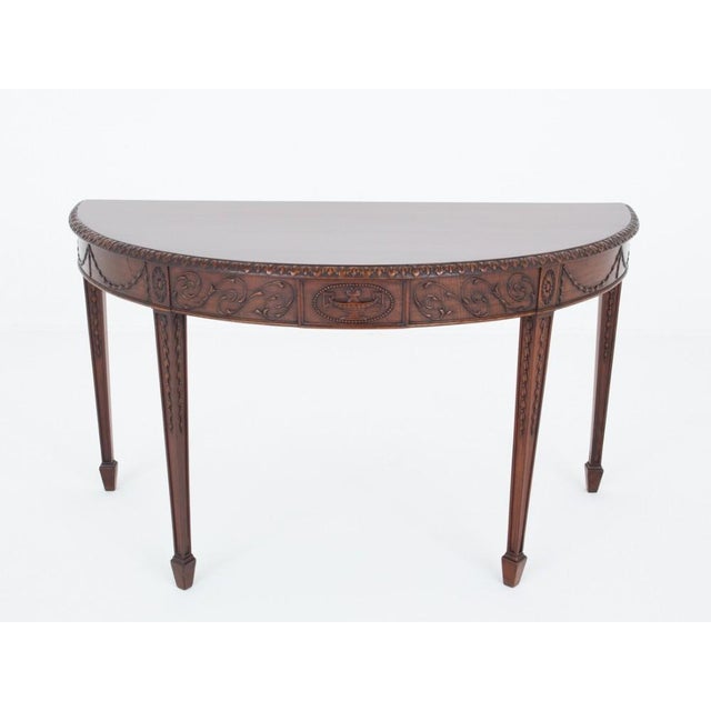 Wood Adamas Revival Console Table in Mahogany, 1880s For Sale - Image 7 of 7