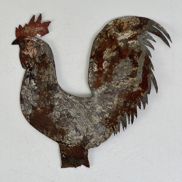 A late 19th Century salvaged rooster weathervane fragment that's full of character. It's made of sheet metal and still...
